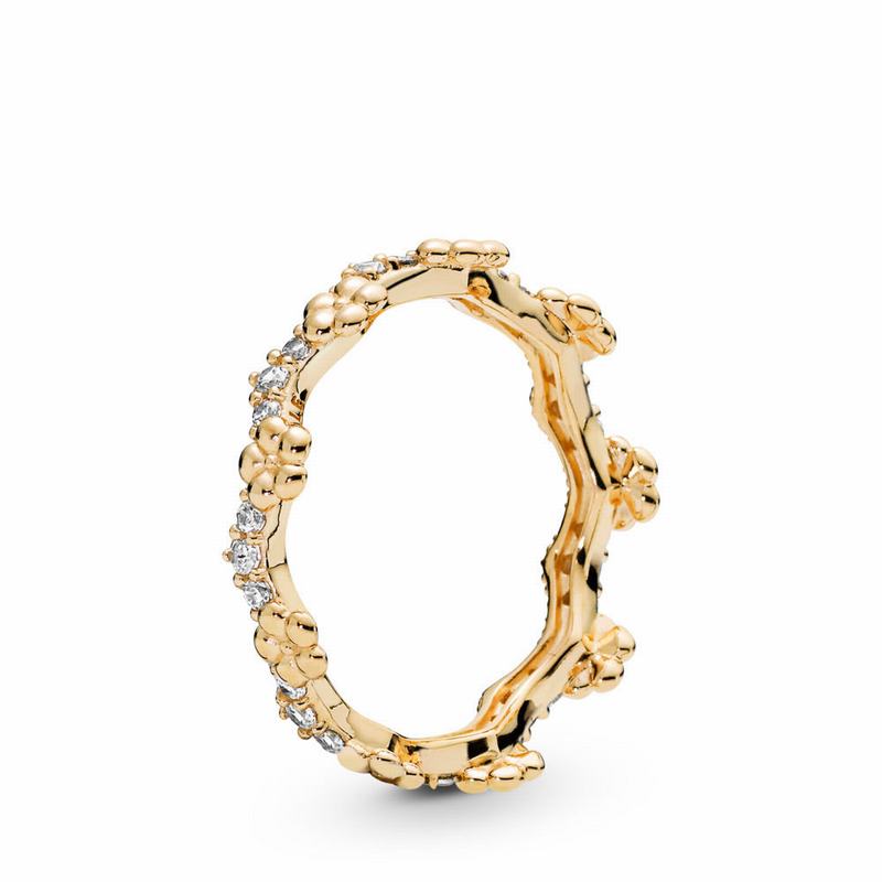 Pandora Shine™ Flower Crown Stackable Ring - 18ct Gold Plated/Cubic Zirconia - Canada | XW1030CO